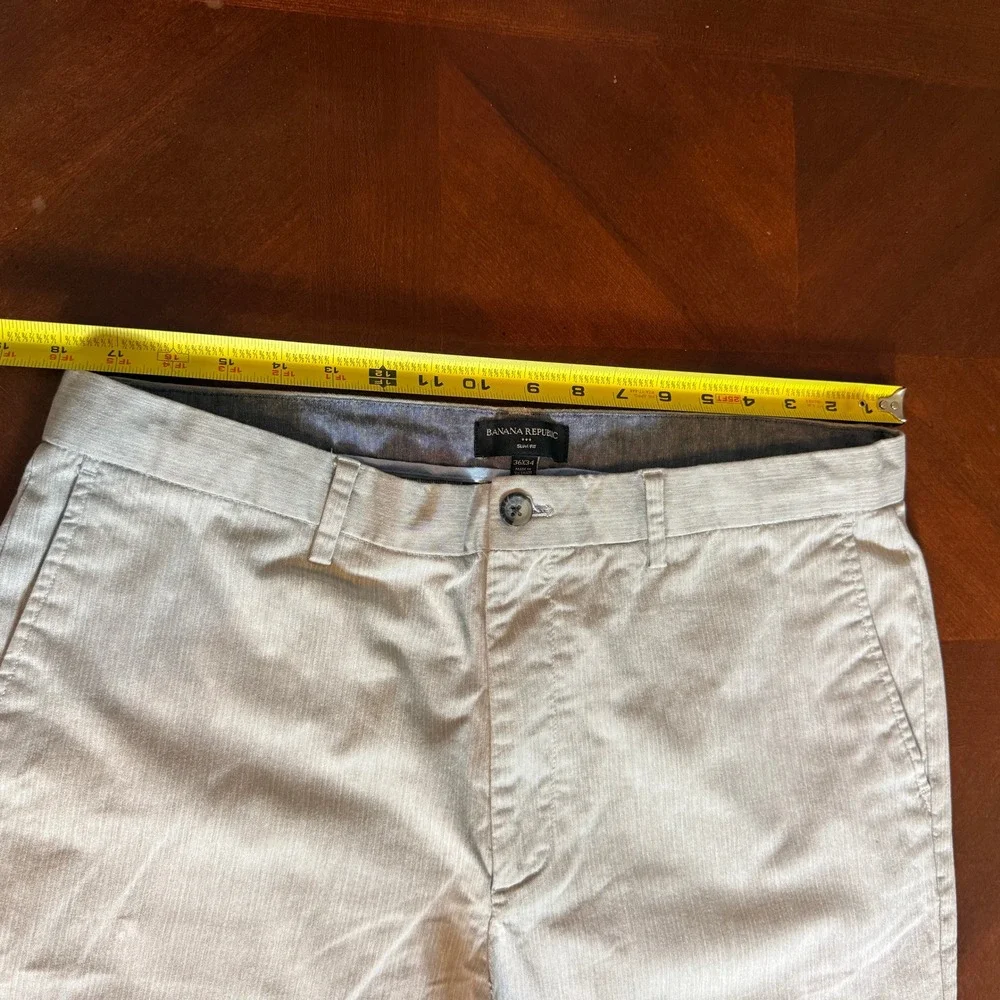Banana Republic Slim Fit Chinos Mens 36x34 Light Tan Cotton Stretch Trousers